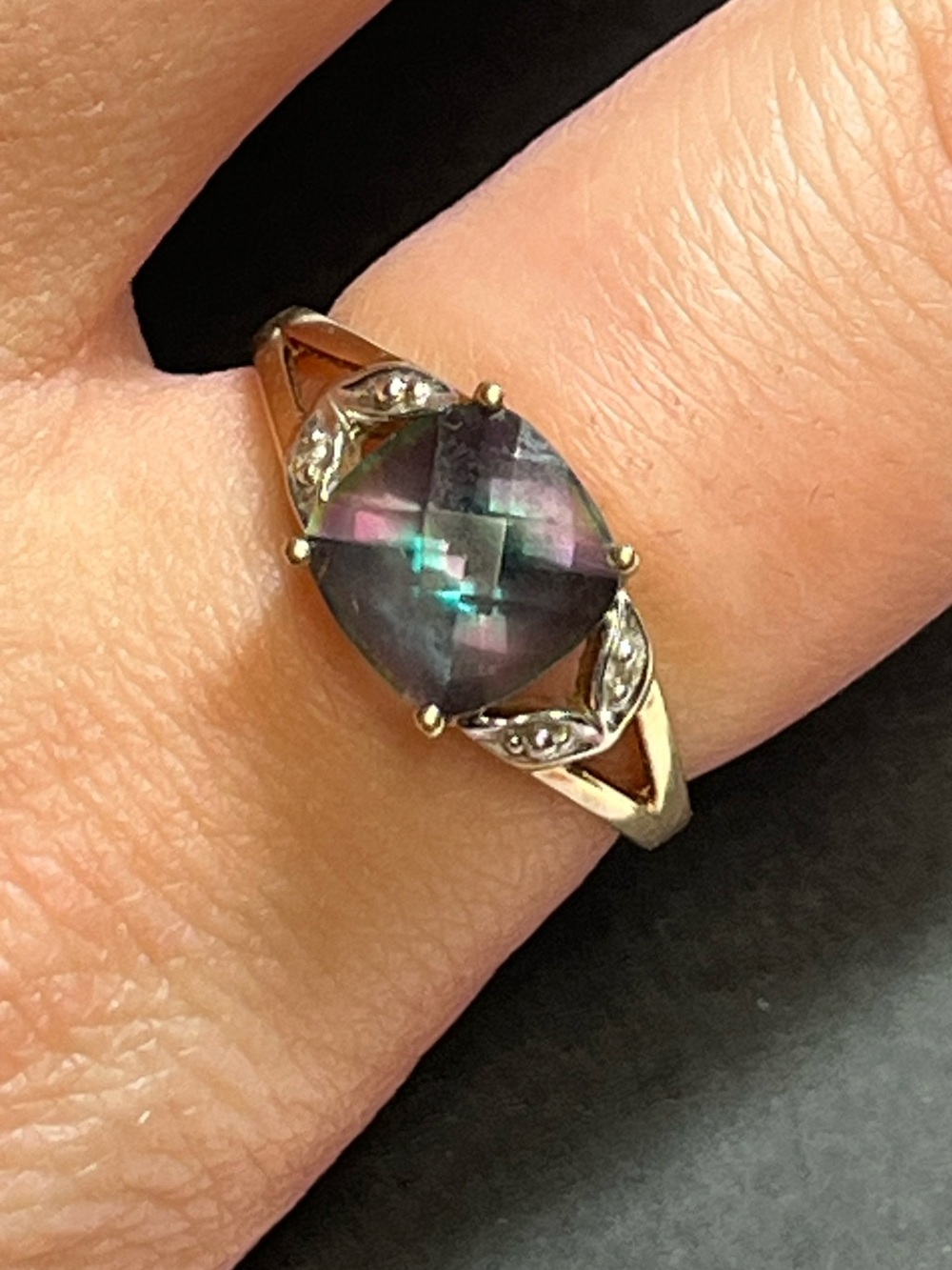 10k mystic topaz gold ring